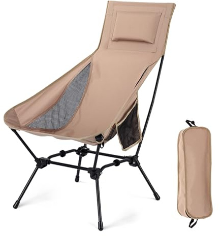Shenkon Tech Sedie Campeggio Pieghevoli, Leggera Sedia da Campeggio, Sedia Pieghevole Portatile con Custodia Laterale,Max 150kg, Sedia Leggera per Campeggio, Pesca, Picnic, Festival (Cachi)