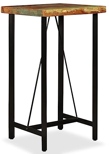 Teenpull Bartisch Altholz Massivholz 60x60x107 cm, Handgefertigt, Robuster Stehtisch für Küche, Esszimmer, Wohnzimmer, Industrial Style Design