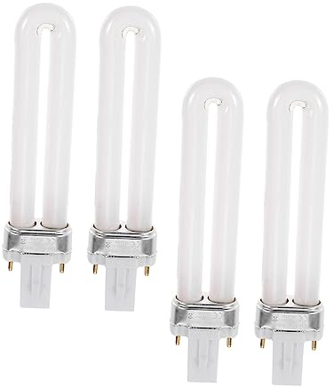 Mikikit Lampada UV per Unghie 12w 4 Pezzi Tubi in Vetro Bianco Asciugatura Rapida Non Danneggia le Mani per Manicure e Gel