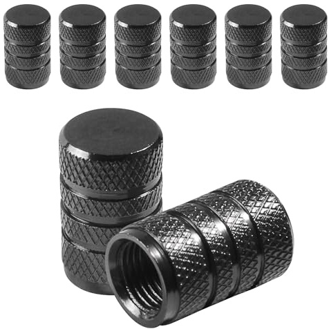 Xibao 8PCS Bouchon Valve Pneu Voiture,Aluminium Capuchon Antipoussière de Roue de Voiture,Bouchons de Valve Universels,Accessoires Auto,Convient aux Voitures,Camions,Motos,SUV et Vélos (Noir)