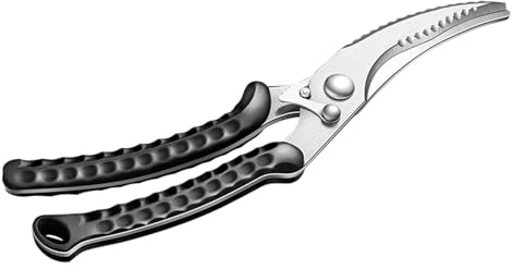 SOIMISS Ciseaux à Volaille Robustes en Acier Inoxydable Ciseaux à Désosser Multifonctions Noirs Manche Ergonomique Cuisine Coupe Os de Poulet et Poisson Outil Professionnel pour