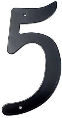 Numero Civico Esterno 1 pz 4 101mm Numero civico in metallo in lega di alluminio nero e lettera porta Cassetta postale Indirizzo cartello esterno #0-9(5)