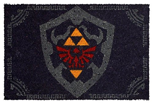 Zelda Matte Hylia Schild Logo Fußmatte Nintendo 60x40cm Kokos blau