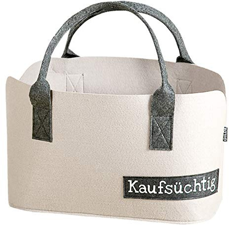 GILDE Filz Tasche Shoppingtasche Zeitungskorb L 20 x B 40 H 26 cm Kaufsüchtig beige