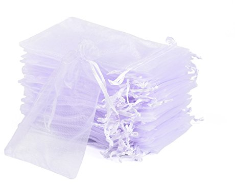 Tyhbelle 100 Stück Organzabeutel Organzasäckchen 10 x 15 cm Säckli Beutel Geschenk Schmuckbeutel (Weiß)