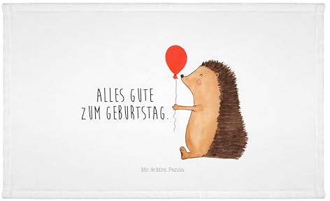 Mr. & Mrs. Panda 50 x 100 Handtuch Igel Luftballon - Geschenk, Kinder, Baby, lustige Sprüche, groß, Gute Laune, Tiere, Happy Birthday, Badehandtuch,