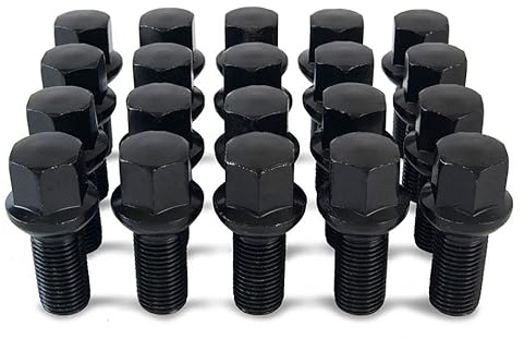 20 x Black Wheel Bolts Compatible With Genuine Audi TT Alloy Wheels Part No. 20BM14RB206