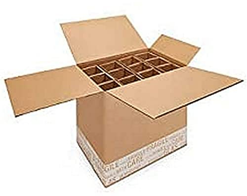 ratioform | Flaschenkarton Post/DHL | mit Kartoneinlage | VE 10 Stk | Innenmaße 409 x 300 x 383 mm | für 12 Flaschen