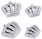 FINGERINSPIRE 4er Pack Bling Princess Crown Auto Emblem Platinum Crown Emblem Abzeichen Kristall Strass Aufkleber Aufkleber mit Selbstklebender Rückseite (2 Größe) für Auto SUV RV Stoßstange Laptops