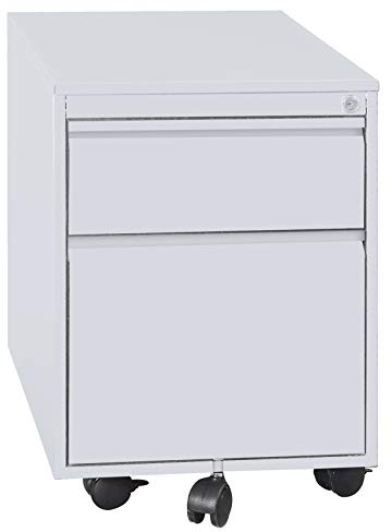 Lüllmann Büro Rollcontainer komplett montiert Bürocontainer mit Hängeregistratur für DIN A4 Hängemappen grau Maße: 55x40x59 cm 505100X