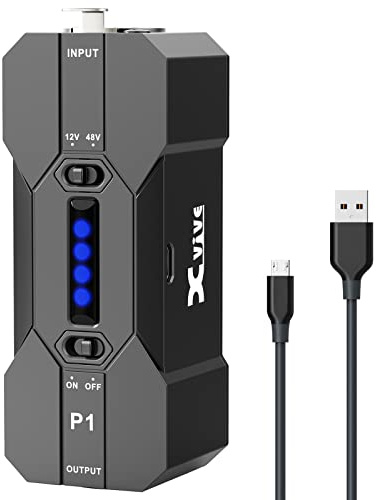 Xvive P1 Phantomspeisung, tragbar, wiederaufladbar, Phantom, 48 V/12 V, Stromversorgung für Kondensator-Mikrofon, Box und Aufnahmeausrüstung