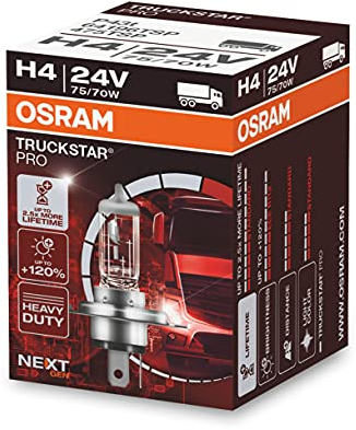 OSRAM H4 Ampoule projecteur longue portée 75/70W 3200K feu de route Halogène 64196TSP