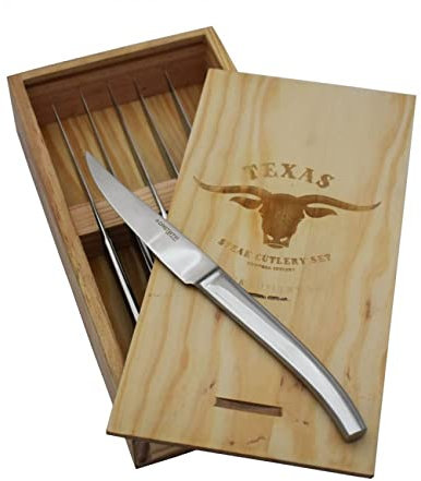 Set de 6 couteaux à viande en inox Texas