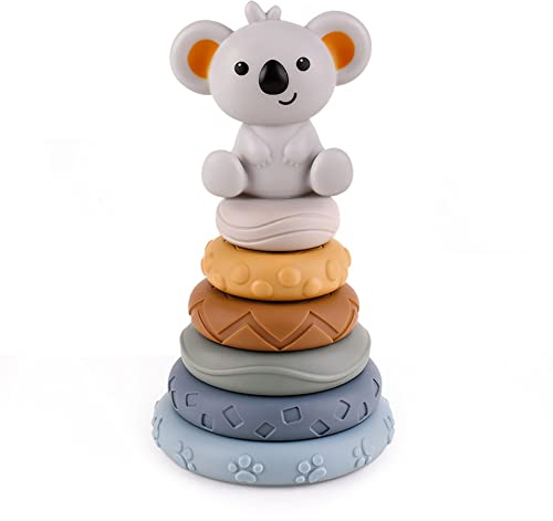 7 Stück Stapelbecher Spielzeug, Stapelturm Kinder, BPA-frei Stapelspiel, Baby Badespielzeug Spielzeug Bauen , Montessori Spielzeug Stapelbecher Baby, Babyspielzeug Lernspielzeug für Babys ab 6 Monaten