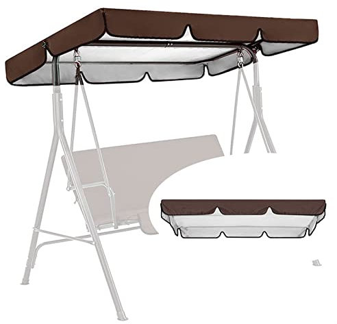Recambio Toldo Balancin Jardin 2/3 Plazas,Juego de Fundas para Columpio Exterior,Recambio Columpio Jardin Exterior,Durable Impermeable Prueba de Viento Toldo de Repuesto para Asiento de Columpio