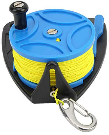 Changor Kayak Anchor Rope Reel, Dive Reel High Visibility Multi Purpose 8 Strands Wire Convenient for Water Sports(Blue Wheel)