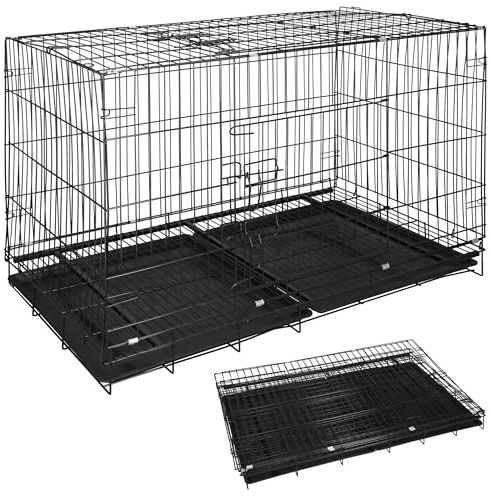 SPRINGOS Gabbia per interni con vasca da pavimento, due ante 100 x 70 x 60 cm