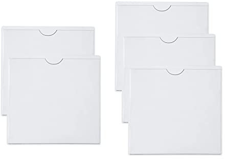 5pcs Car Parking Permit Holder,Self Adhesive Square Permit Holders Windscreen Card Holder Clear Ticket and Note Holders for Car,Van,Caravan Windscreen,Photos Passports Business Cards(10.5x10.5cm)