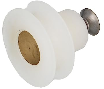 Amig - Rodamiento Mampara de Ducha - Juego de 2 Unidades - Ø 25 x 16 mm - Rodamiento Semicircular y Tornillo M5x8 - Para Puerta Corredera de Duchas de Baños - Nylon Blanco