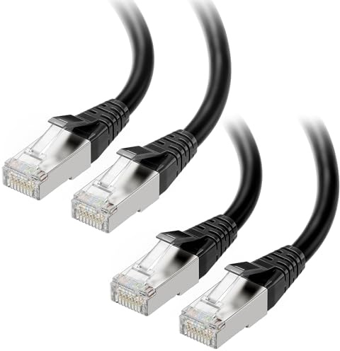 Cable Matters [Cat8 Certified] 2-Pack 40Gbps Cat 8 Ethernet Cable, 3m | Shielded, 10/25/40GBASE-T, S/FTP Shielding, 2000MHz, PoE++, Cat8 Ethernet Cable for Gaming
