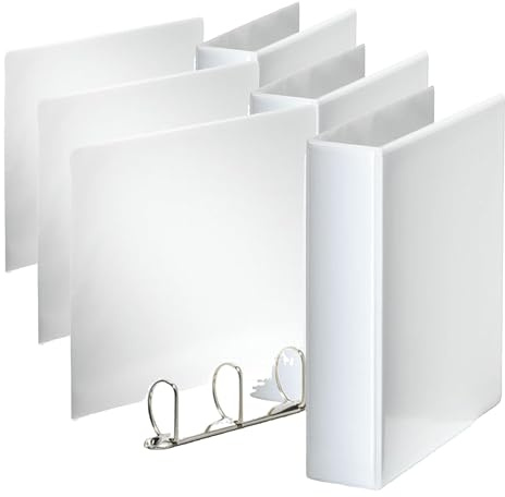 Esselte 49705 Ringbuch Präsentation, mit Taschen, A4, PP, 4 Ringe, 50 mm, weiss (Packung mit 3)