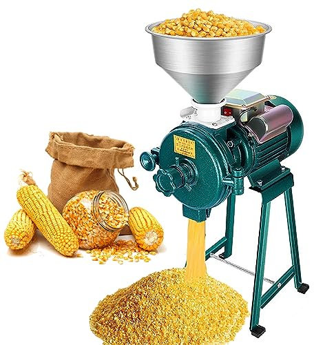 TRAGLO Electric Grain Mill Grinder Corn Grinder, 2500W Commercial Corn Mill Grinder Machine Feed Mill Wheat Grinder, Flour Mill Cereals Grinder with Funnel for Grains Rice Corn Soybean