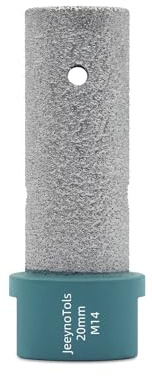 JeeynoTols Diamond Milling Bit - 20mm/4/5 for Enlarging,Shaping,Grinding,Round Bevel Existing Holes in Porcelain Ceramic Tile Flat Countertop Granite Marble M14 Thread Diamond Finger Bit