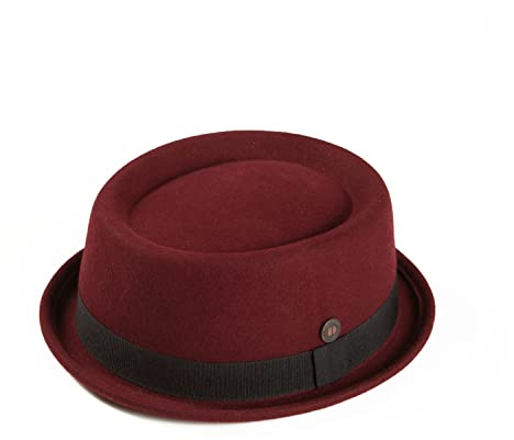 DASMARCA Jack Smoke - Cappello Porkpie invernale in feltro di lana, taglia L