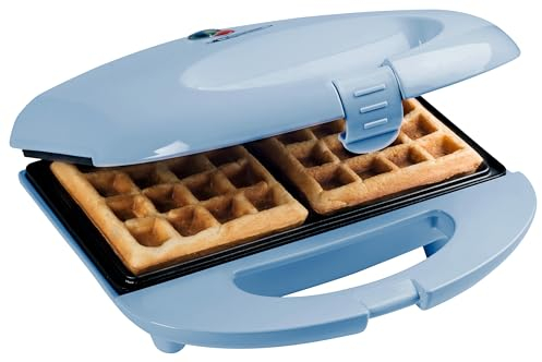 Bestron Gofrera, maquina de gofrera Bruselas de diseño retro, con revestimiento antiadherente, Colección Sweet Dreams, 700 vatios, color: azul