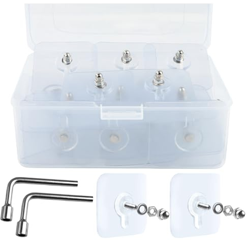 LELE LIFE Nahtlose Schrauben für die Wandhalterung, transparente Klebehaken, strapazierfähig, klebrige Wandhaken zum Aufhängen von Bildern, keine Nägel, kein Loch, Wandaufhänger ohne Nägel, 10 mm, 40
