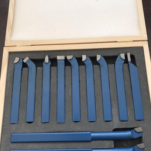 11 herramientas de corte de torneado de torno, herramienta de corte con punta de carburo para herramientas de torno de metal (12 x 12 mm)
