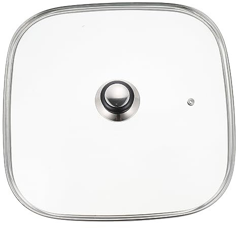HAKIDZEL Tapa De Olla Cuadrada 30 Cm Mango Redondo Anti-escaldaduras, Cubierta Endurecida De Vidrio Transparente, Para Cocina Doméstica y Conservación De Alimentos
