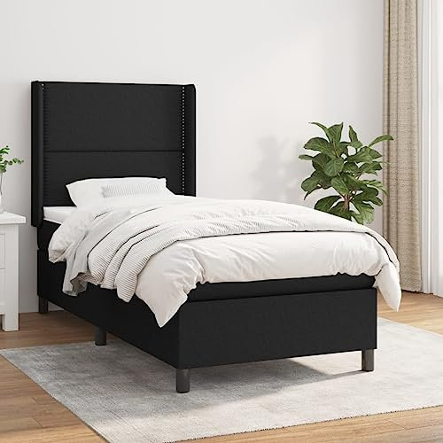 qohoio Boxspringbett mit Matratze Schwarz 80x200 cm Betten Bett Mit Matratze Bett Boxspringbett Schlafzimmer MöBel Stoff - 3131307