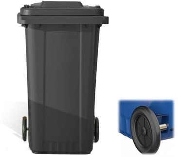 SAYEYBU Contenedor De Basura para Exteriores De 120 L De Color Verde, Contenedor Comercial Portátil, Contenedor De Basura para Exteriores con Tapa, para Uso En Exteriores,Negro,120L