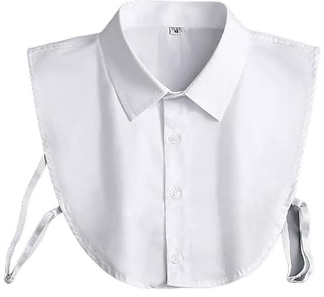 BrightGlow Collare da donna con colletto finto per camicetta, colletto da donna e uomo, colletto falso rimovibile, metà camicia, camicia, colletto a quadri, in cotone, accessori S