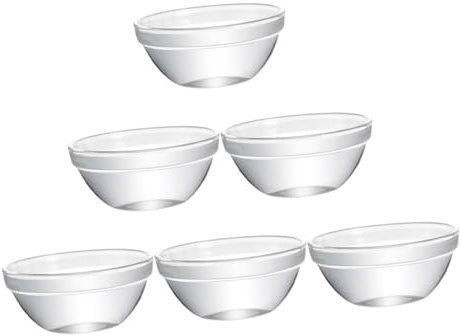 VOSAREA 6pezzi Ciotole Trasparenti Per Dessert Pudding e Snack Di Ciotole Decorative Per Antipasti e Frutta Facili Da Pulire e Resistenti