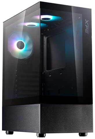 XPG INVADER X MINI ATX Mid Tower PC Case with 5 X ARGB Fans, Black Color - BKCWW