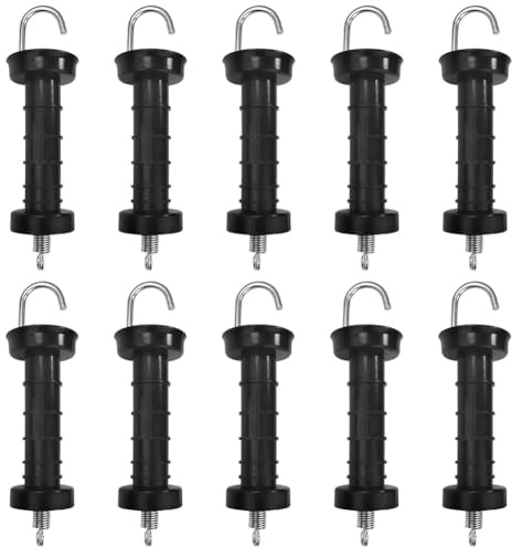 Trisoye 10 PCS Gate Handle for Electric Fence, Insulated Spring Tension, Replacement Accessories for Fencing, for Pasture Gates