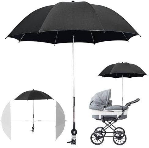 Mineup Universal Sonnenschirm Für Kinderwagen UV Schutz, UPF50+, 75 Cm Kinderwagen Sonnenschirm, Kinderwagen Regenschirm Universal, Sonnenschutz Kinderwagen