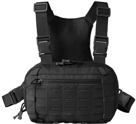 Tactical Chest Rig Pack, wasserdichte Molle Brusttasche für Männer, Herren Harness Taschen mit CCW-Fach und verstellbarem Gurt für die Jagd im Freien, Schießen, Wandern