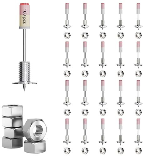 Chiodi per pistola per unghie con noci: 100 pezzi 7,3 mm chiodi rotondi per mini pistola per unghie ad aria compressa per soffitti pareti in acciaio cemento