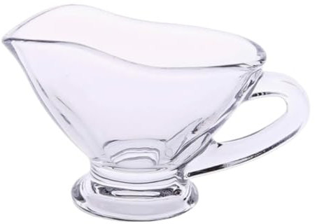 BOGAZY Gravy Boat Gravy Boat Condiment Serving Bowl With Handle Clear Glass Dessert Sauce Cup Gravy Jug(9cm)