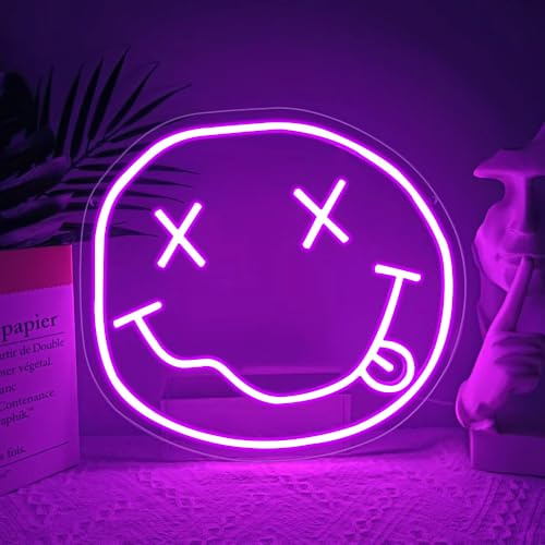 Neonschild mit lächelndem Gesicht als Wanddekoration, USB-betriebenes LED-Neonschild für Hintergrund, Wandkunst, Dekoration, Geschenk für Bar, Schlafzimmer, Party