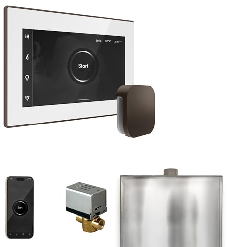 Mr Steam XButler Steam Shower Pkg w/iSteamX Control and Linear Steamhead in White OilRubBronze