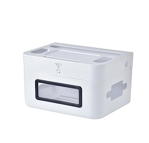 Kabelmanagementbox, praktisches WLAN-Router-Regal, wandmontiert, 2 Farben, gut belastbar, WLAN-Router-Container, Kabelbox für Schlafzimmerbedarf