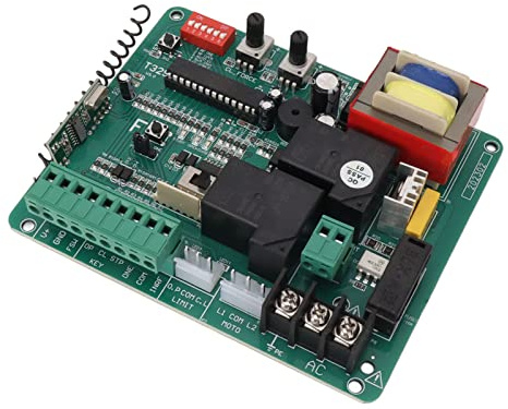 Depisuta Puerta Deslizante Tablero de Control del Motor, Placa de Control Electrónica Principal con Indicadores LED y 2 Controles Remotos, Operador de Compuerta de Reemplazo