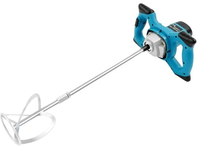 Mélangeur professionnel avec réglage de la vitesse de rotation à 6 niveaux, batteur manuel de qualité industrielle pour mortier, béton et peintures (blau)