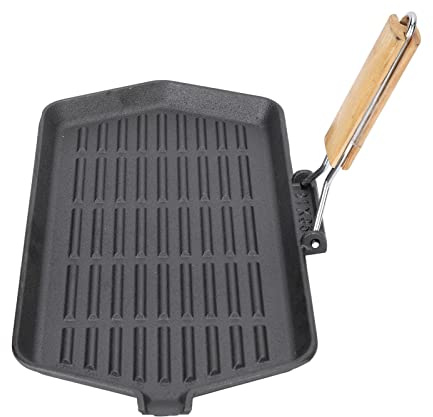 Nikou Olla caliente gruesa de acero inoxidable, 31 cm, cocina de inducción de separación de dos sabores, sartén portátil para el hogar, sartén antiadherente de hierro fundido con mango de madera