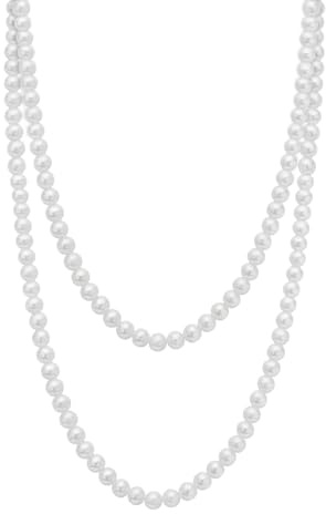 ELNX Collier Long en Perles, 150cm de Perles Artificielles Style Vintage Gatsby, Accessoires Années 1920 pour Femmes Fête Mariage