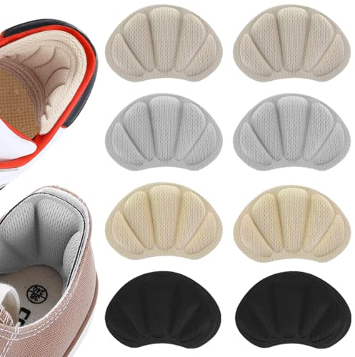 JYNVO 8 paia di cuscinetti per tallone, toppa per riparazione scarpe da ginnastica, protezione per tallone, cuscinetto autoadesivo per tallone contro l'attrito e cuscinetto antiscivolo per tallone